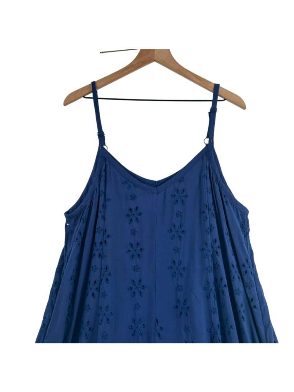 Torrid Maxi Challis Trapeze Dress Women's Size 2 Medieval Blue Embroidered NWT - Picture 15 of 16